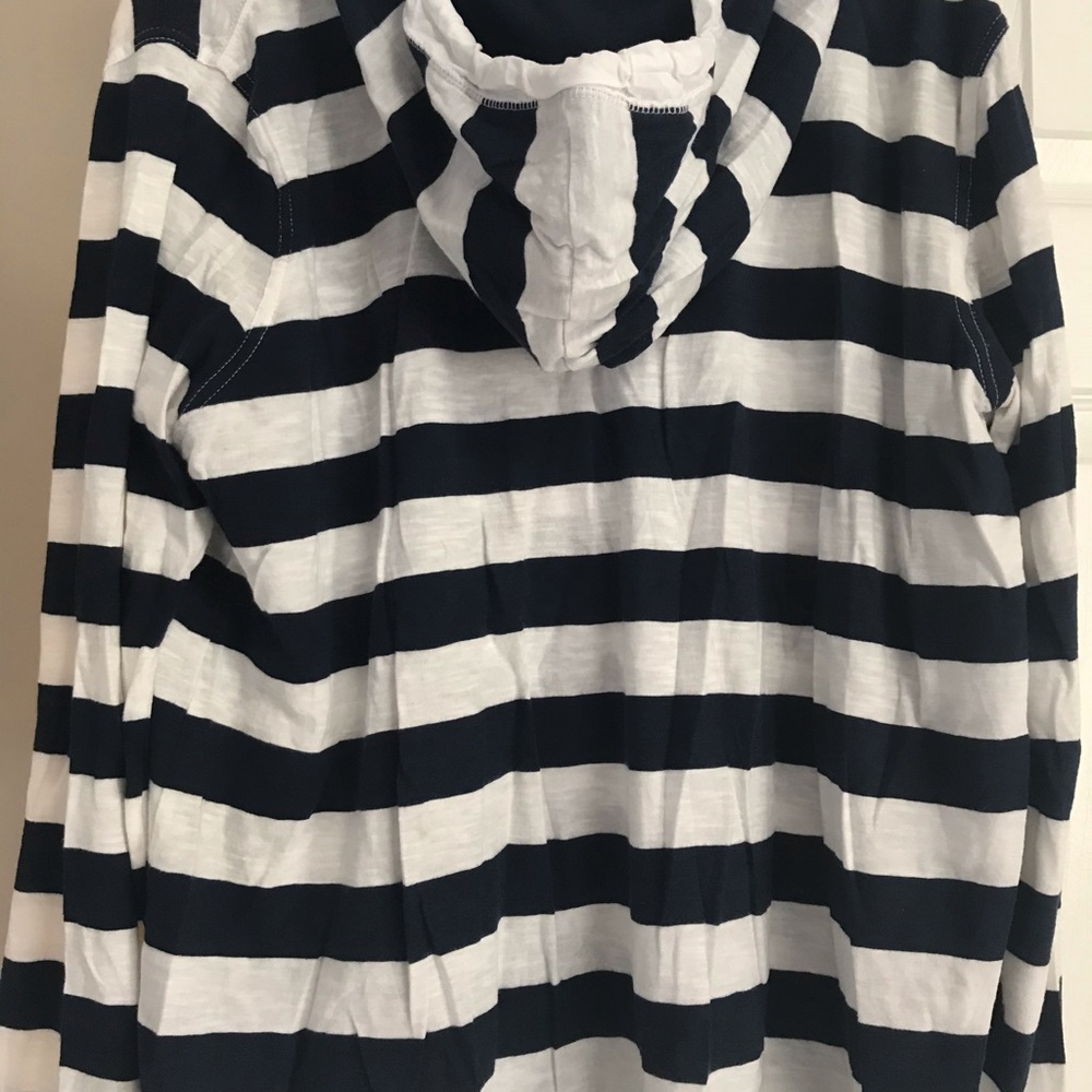 Blue/white striped hoodie